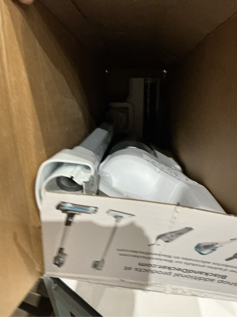 Condition photo showing As Is for black+decker powerseries 16v max stick vacuum cordless rechargeable with led lights,portable vacuum cordless, lightweight, anti-tangle, self-standing, multi-surface, white (bhfea420j) 16v vacuum