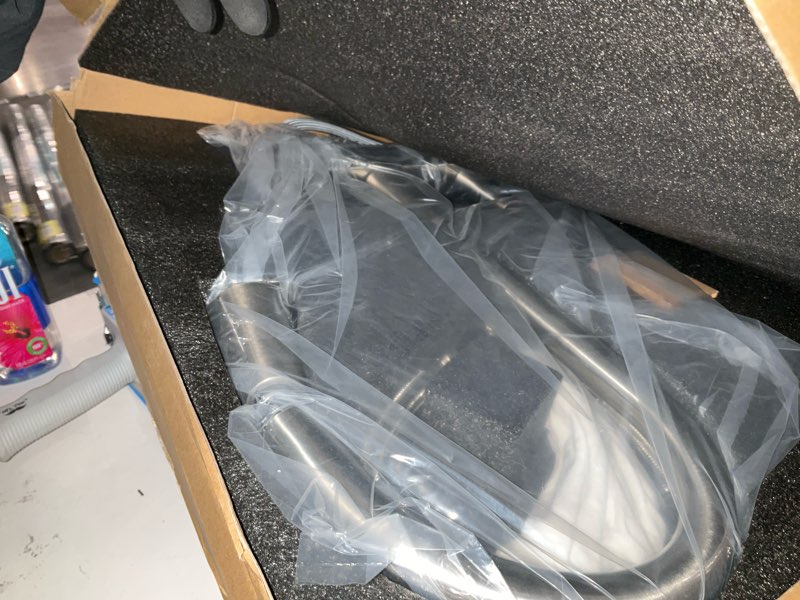 Condition photo showing Good Condition for HOMELODY 2 Handles Kitchen Faucet with Pull Down Sprayer for 3 Hole Sink, 8 inch 360° Rotating Spout Centerset Kitchen Sink Faucet with Water Lines Brushed Nickel