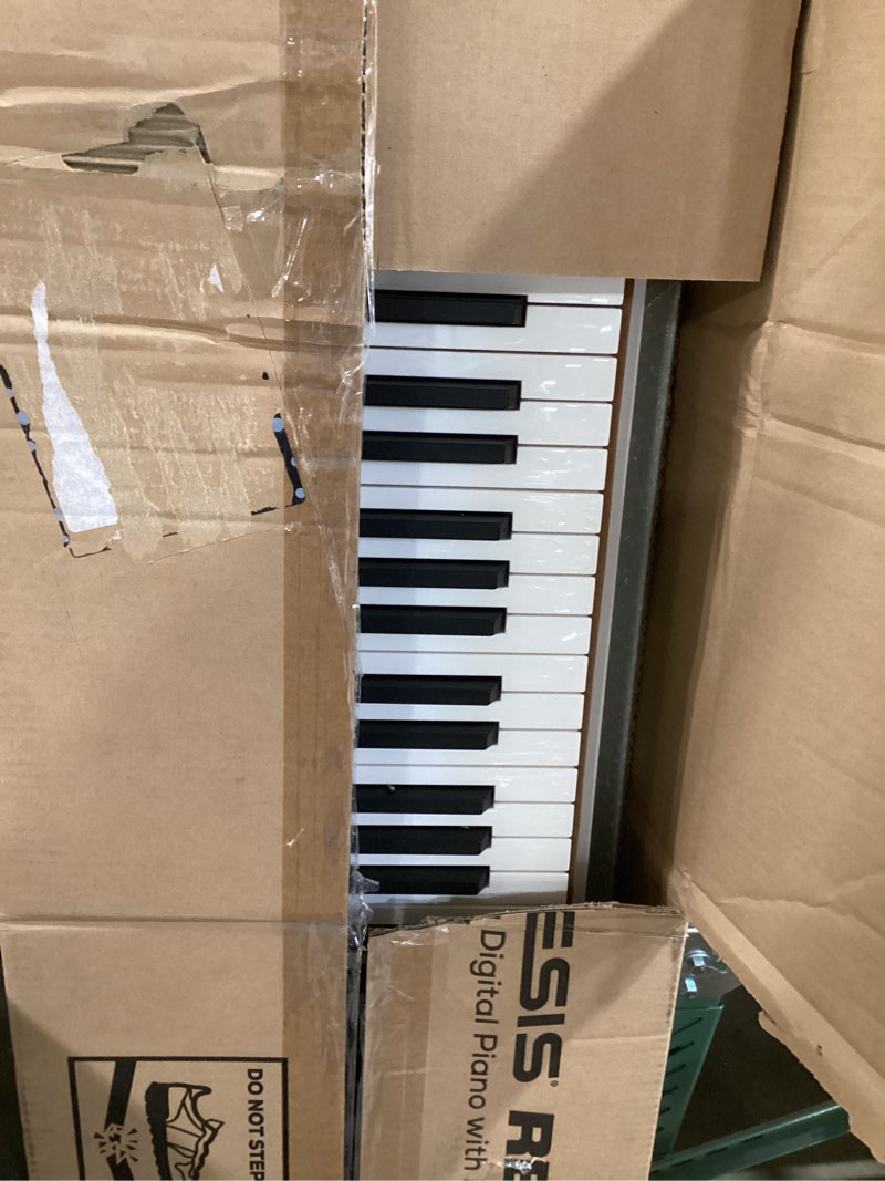 Condition photo showing As Is for alesis recital white - 88 key digital piano keyboard with semi-weighted keys, 2x20w speakers, 5 voices, split, layer and lesson mode, fx and piano lessons white piano only