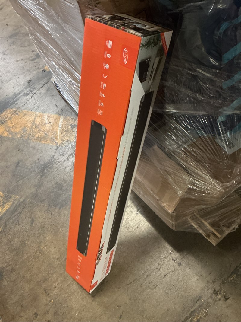 Condition photo showing New/Like New for ilive 29 inch sound bar with bluetooth, includes remote and mounting hardware, black (itb037bo)