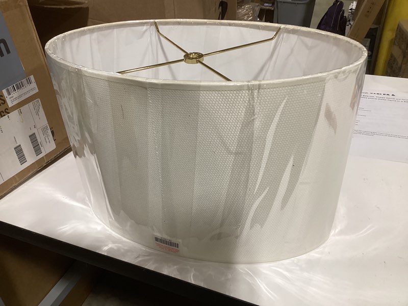 Aspen Creative 37021 Transitional Oval Hardback Shaped Spider Construction Lamp Shade in Off-White, 15 1/2" wide (9" + 15 1/2") x (9" +x 15 1/2") x 10"