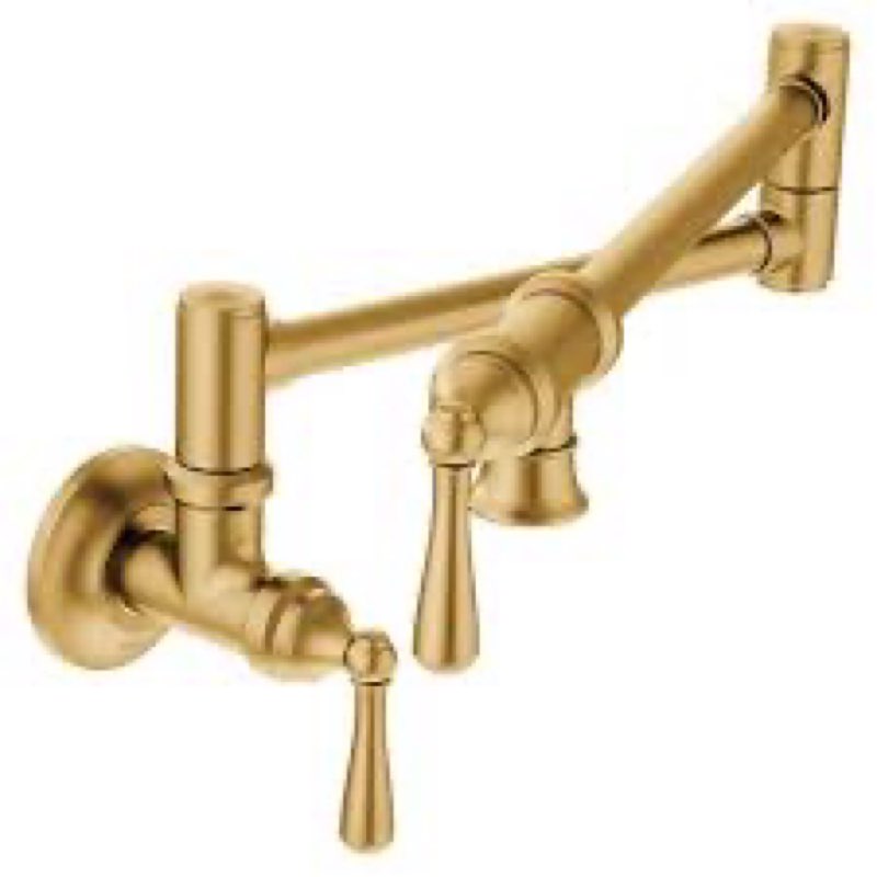 Moen Traditional Wall Mount Swing Arm Folding Pot Filler Kitchen Fauc