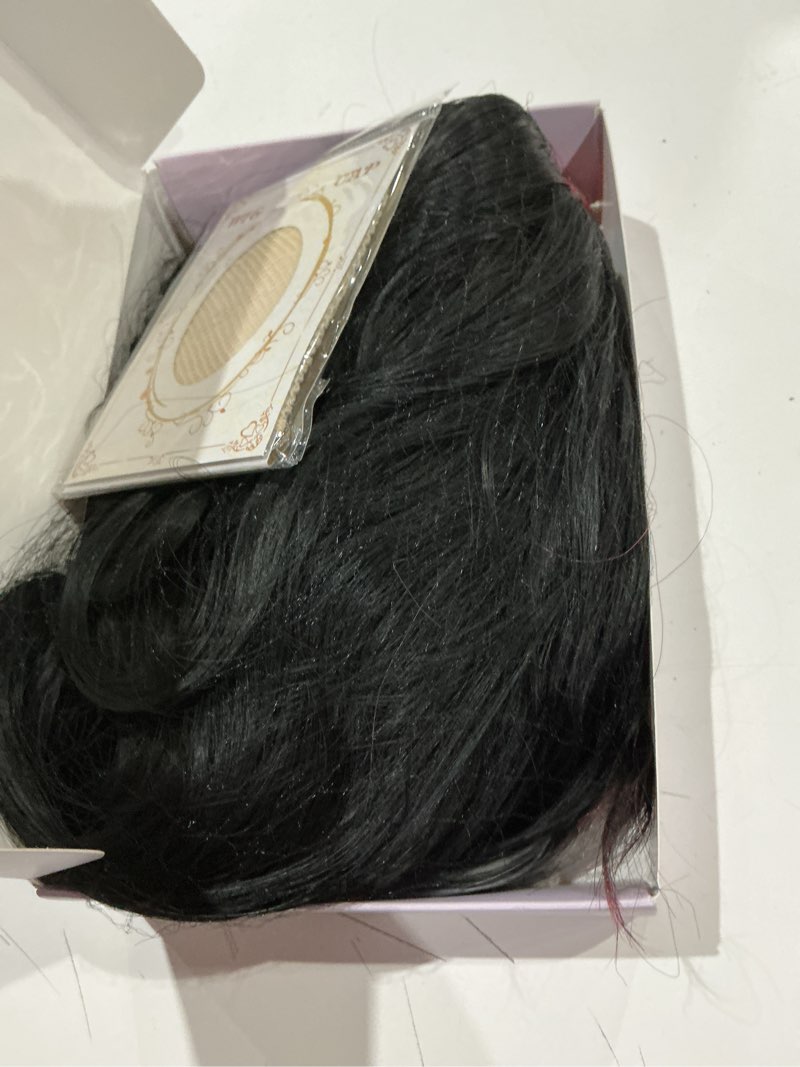 Condition photo showing As Is for barsdar black red gray long wavy wig – 28 inch black red gray long wavy middle part wigs for women – natural looking thick soft synthetic party halloween goth wigs calico hair wig
