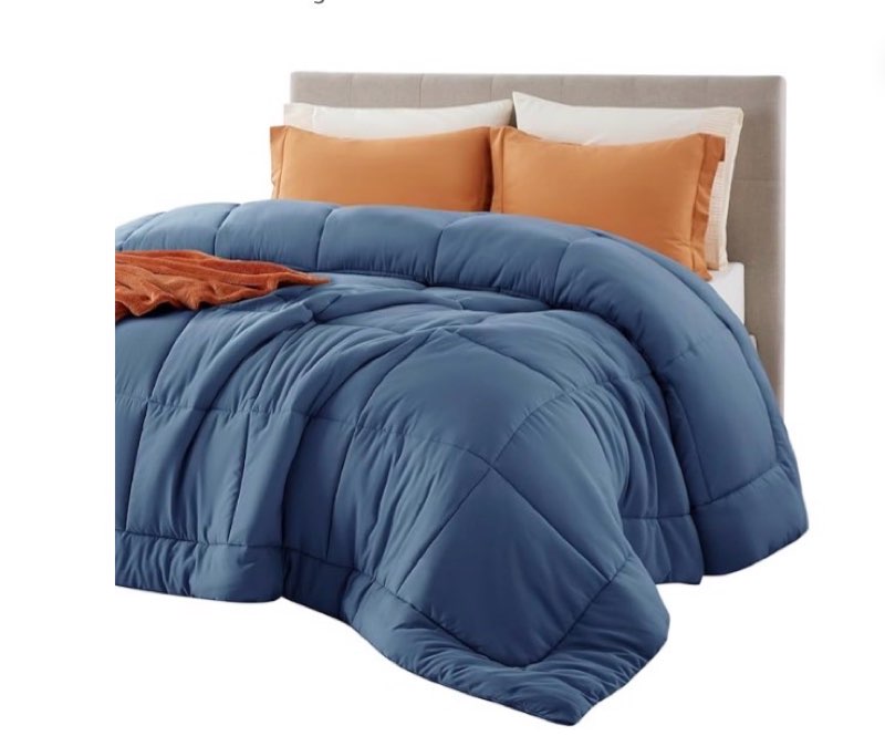 (Similar to stock photo) Bedsure Comforter Duvet Insert - Quilted Comforters Queen Size, All Season Duvet, GentleSoft Down Alternative Bedding, with 8 Tabs, Gifts for Women/Men, Dark Slate Blue, Queen 88 x 88 Inches