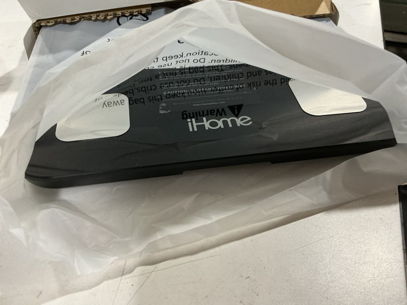Condition photo showing As Is for ihome smart 14-in-1 digital battery powered body weight & bmi bathroom scale with bluetooth and fit+ personal coach app, fsa and hsa eligible, black, 397 lbs capacity