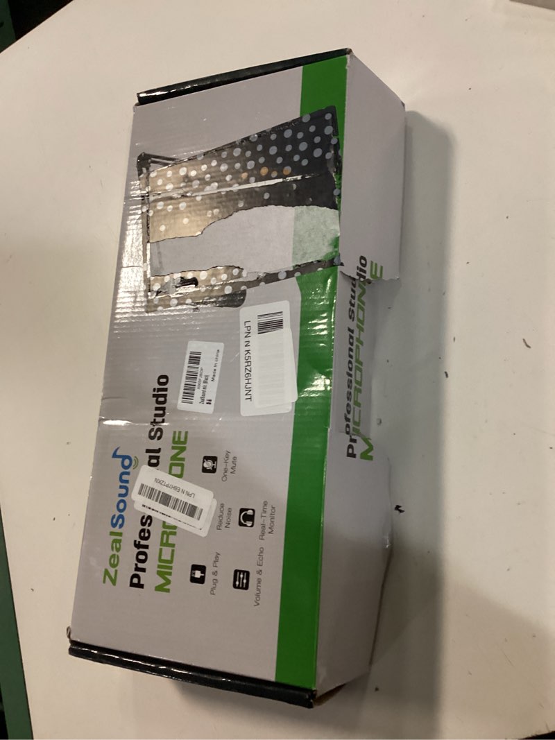Condition photo showing New/Like New for zealsound gaming microphone kit,podcast condenser usb mic with boom arm,supercardioid microphone with mute button,echo volume gain knob,adjust monitor for phone pc computer (black)