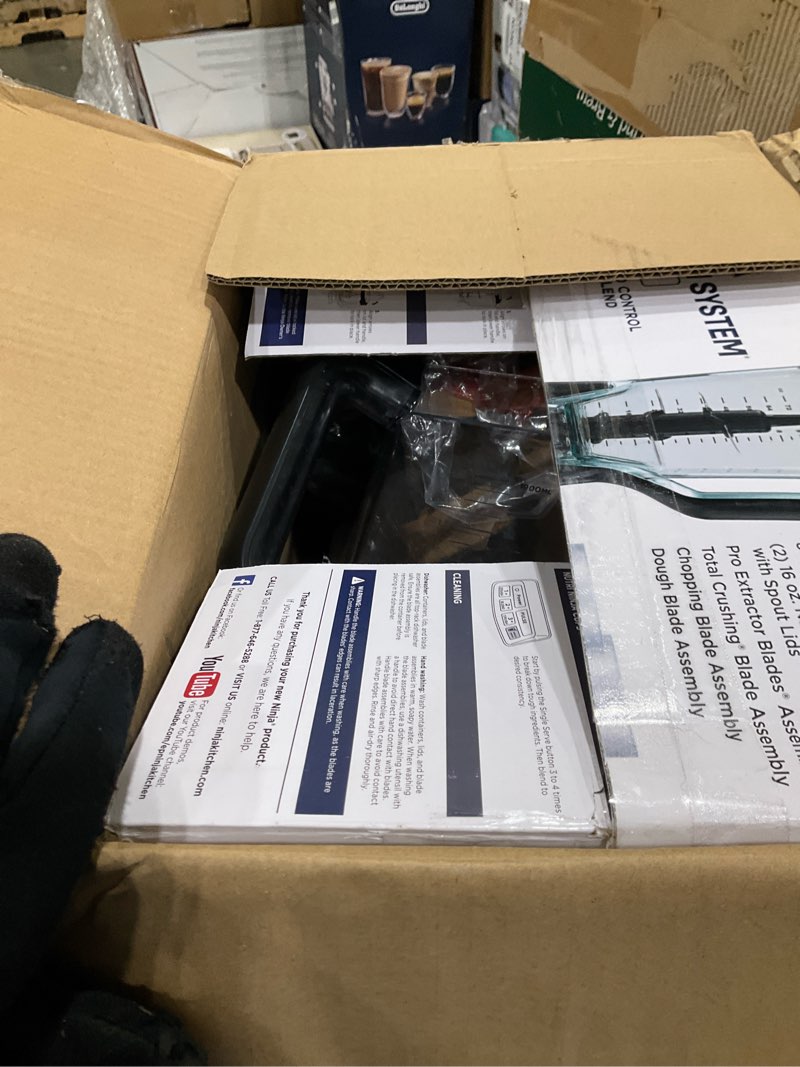 Condition photo showing As Is for Ninja Kitchen System | 8-Cup Food Processor Bowl & 72 oz. Blender All-in-One | With (2) 16 oz. To-Go Cups | For Smoothies, Ice Crushing, Dough & More | 1500 Watt | Black | BL770 Pitcher + Bowl + (2) 16-oz. Cups