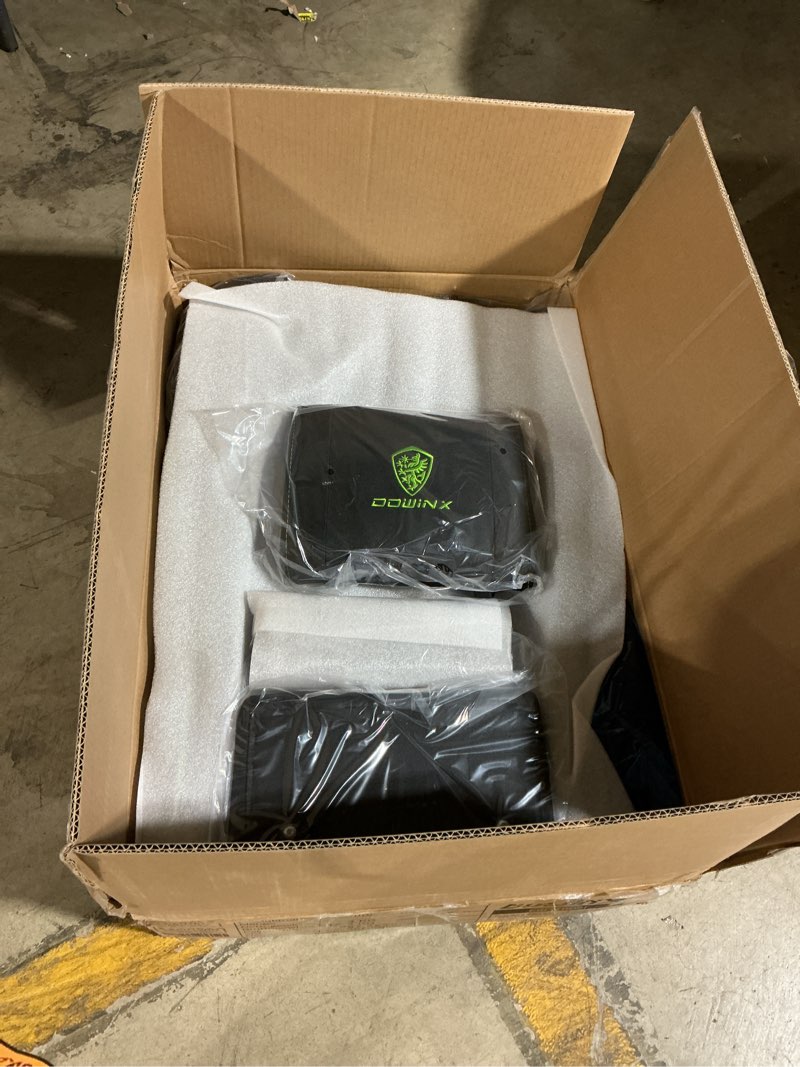 Condition photo showing New/Like New for dowinx gaming chair fabric with pocket spring cushion, massage game chair cloth with headrest, ergonomic computer chair with footrest 290lbs, black green