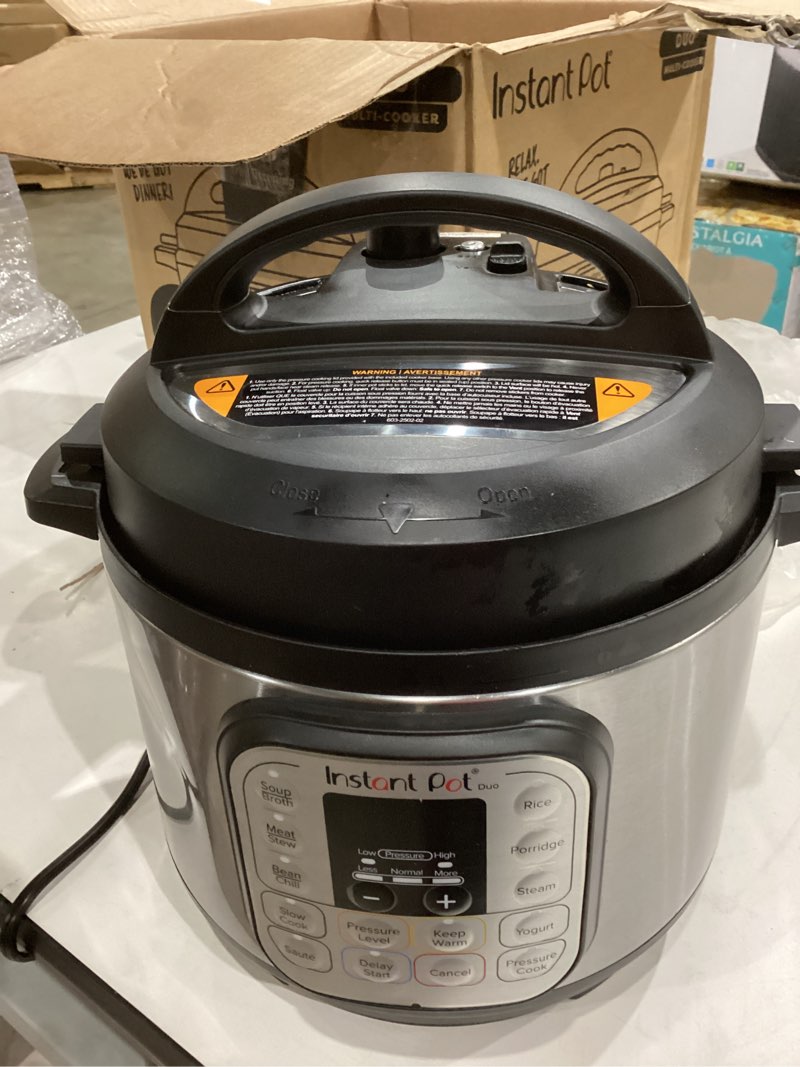 Condition photo showing Good Condition for instant pot duo 7-in-1 mini electric pressure cooker, slow rice cooker, steamer, sauté, yogurt maker, warmer & sterilizer, includes free app with over 1900 recipes, stainless steel, 3 quart