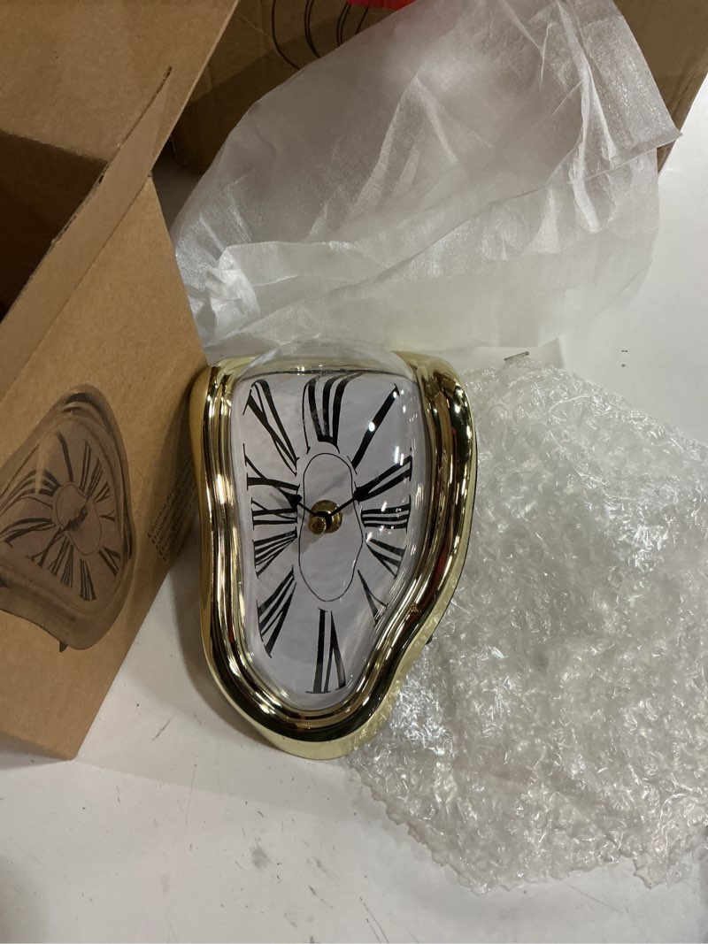 Condition photo showing New/Like New for timeact melting clock dali melted clock gift decor art inspired wall clock twisted shelf hanging sur