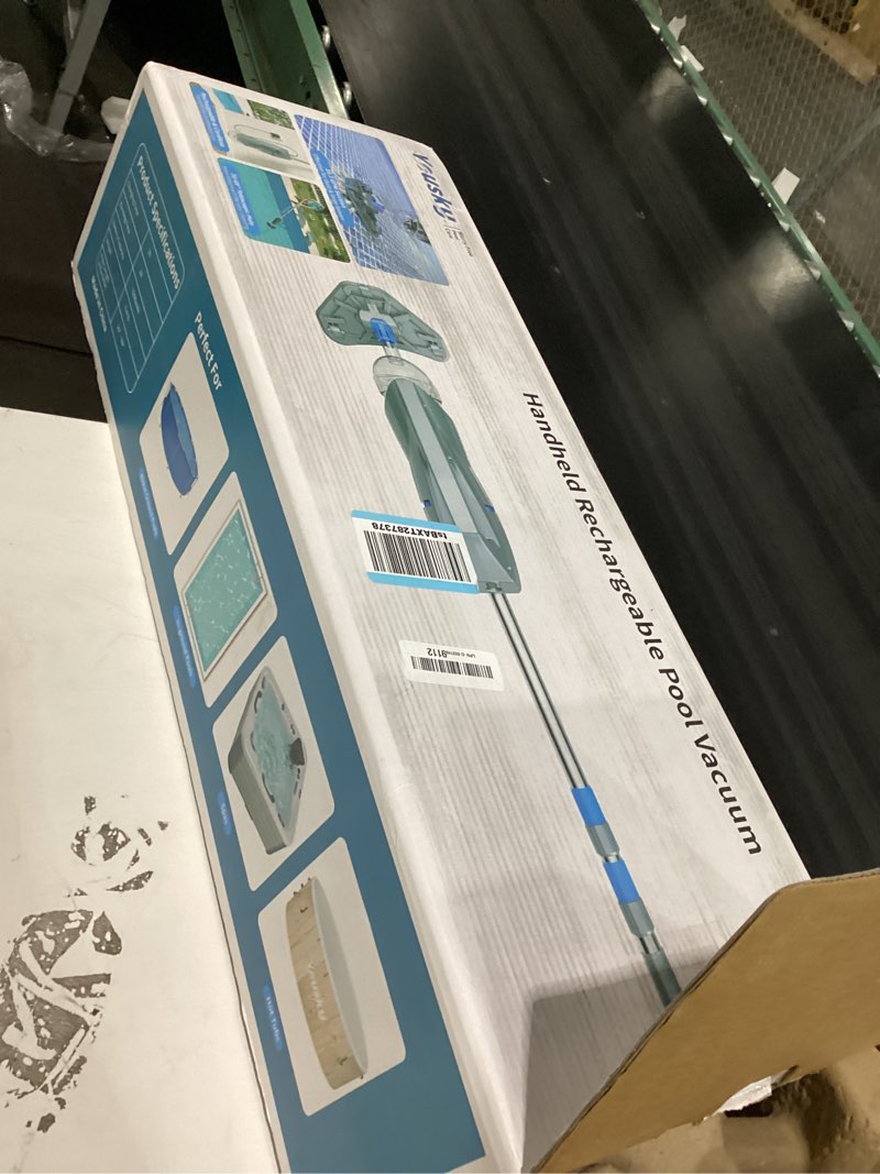 Condition photo showing Good Condition for ** not tested ** cordless pool vacuum for above ground pool with telescopic pole, 18.5 gpm powerful suction, upgraded 60 mins runtime, rechargeable handheld pool cleaner with 2 brush heads for inground pools