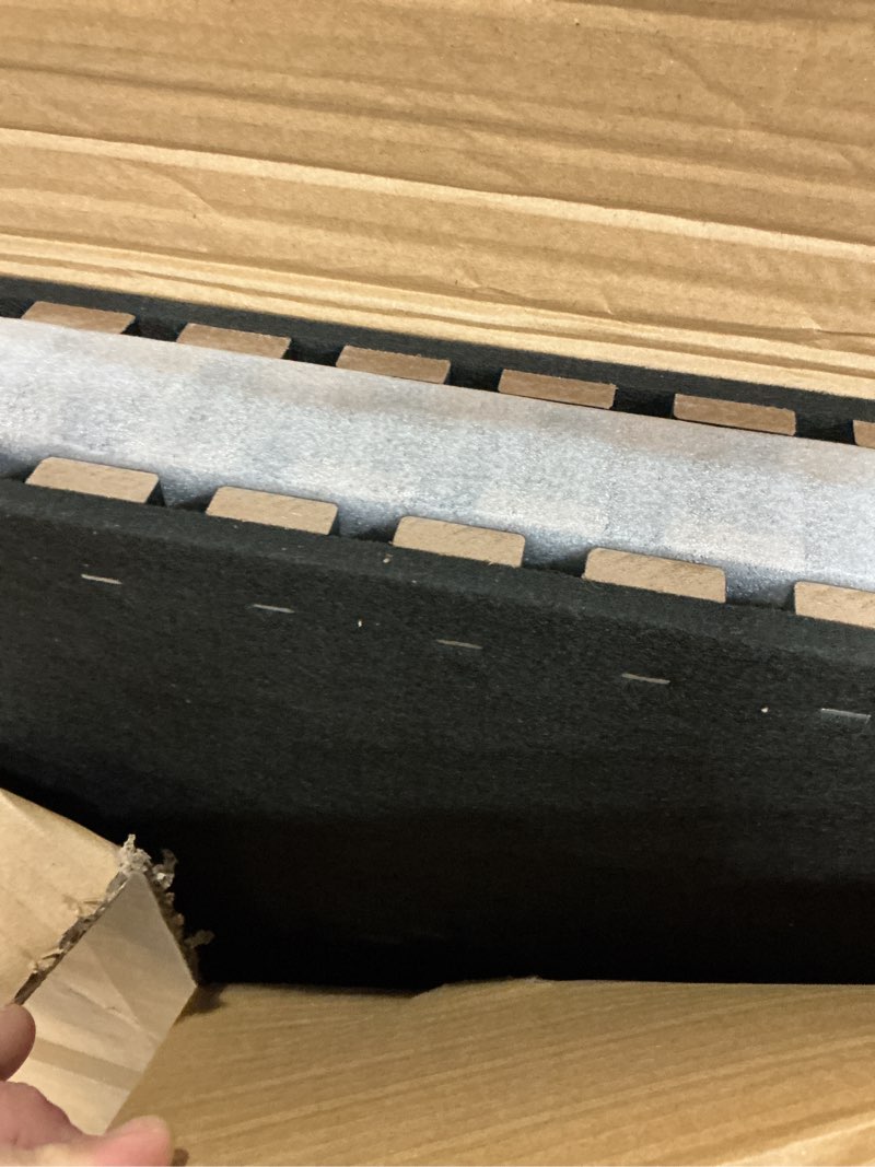 Condition photo showing New/Like New for wood panels for wall and ceiling, 48" x 24.5" acoustic wood wall panels for interior wall decor, 3d wood slat wall panel/fluted sound absorbing panel - matte black 4 pack