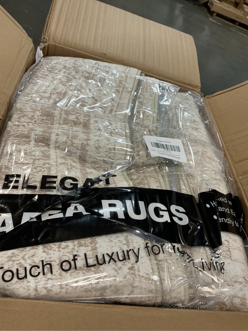 Condition photo showing Good Condition for Washable Area Rug 8x10, Large Soft Rugs for Living Room Vintage Beige Carpet 8x10 Area Rugs for Bedroom Dining Room Non-Slip Stain Resistant Under Table Rug Beige 8' x 10' (Rectangular)