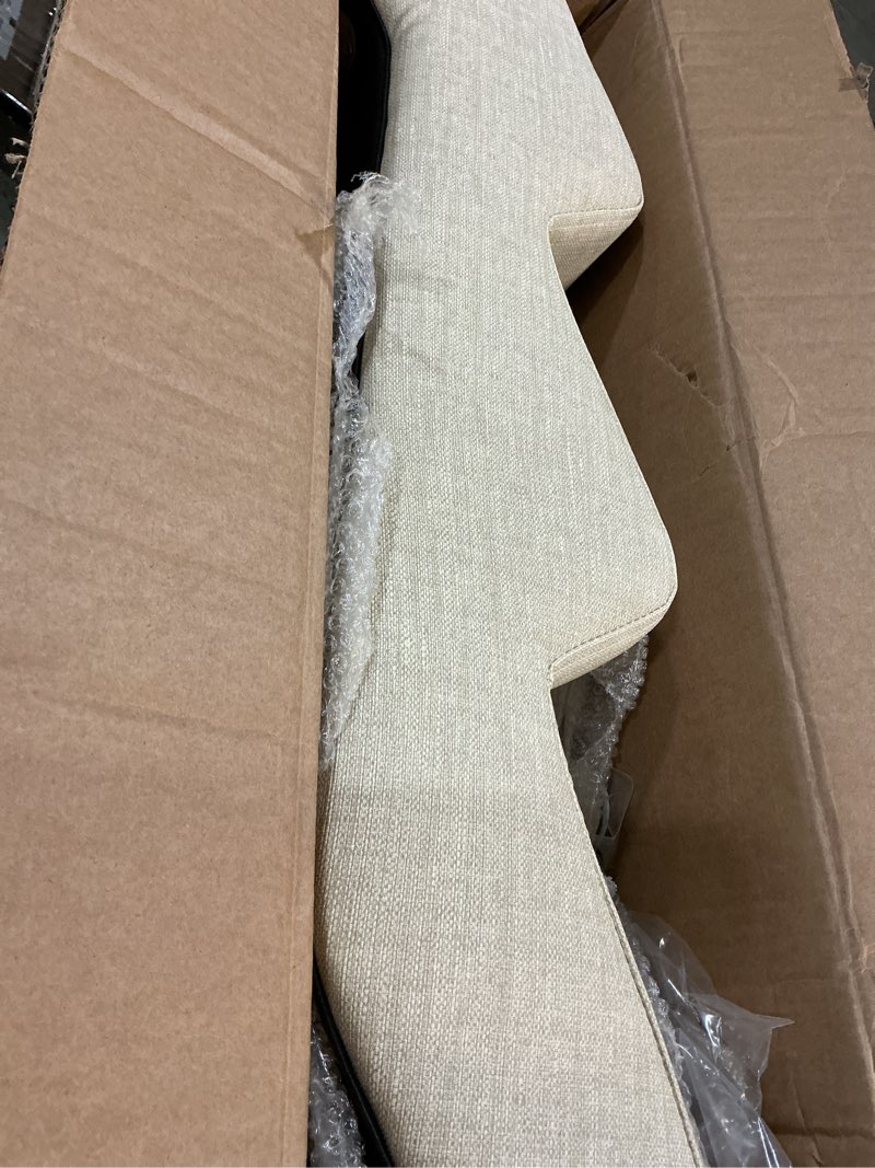 Condition photo showing Good Condition for senneny imitation linen faux leather dog stairs, for pets up to 150 lbs, waterproof, scratch resistant pet steps/stairs with high density foam and detachable wooden legs, light beige linen, 3 step light beige/3-steps(14 inch high)