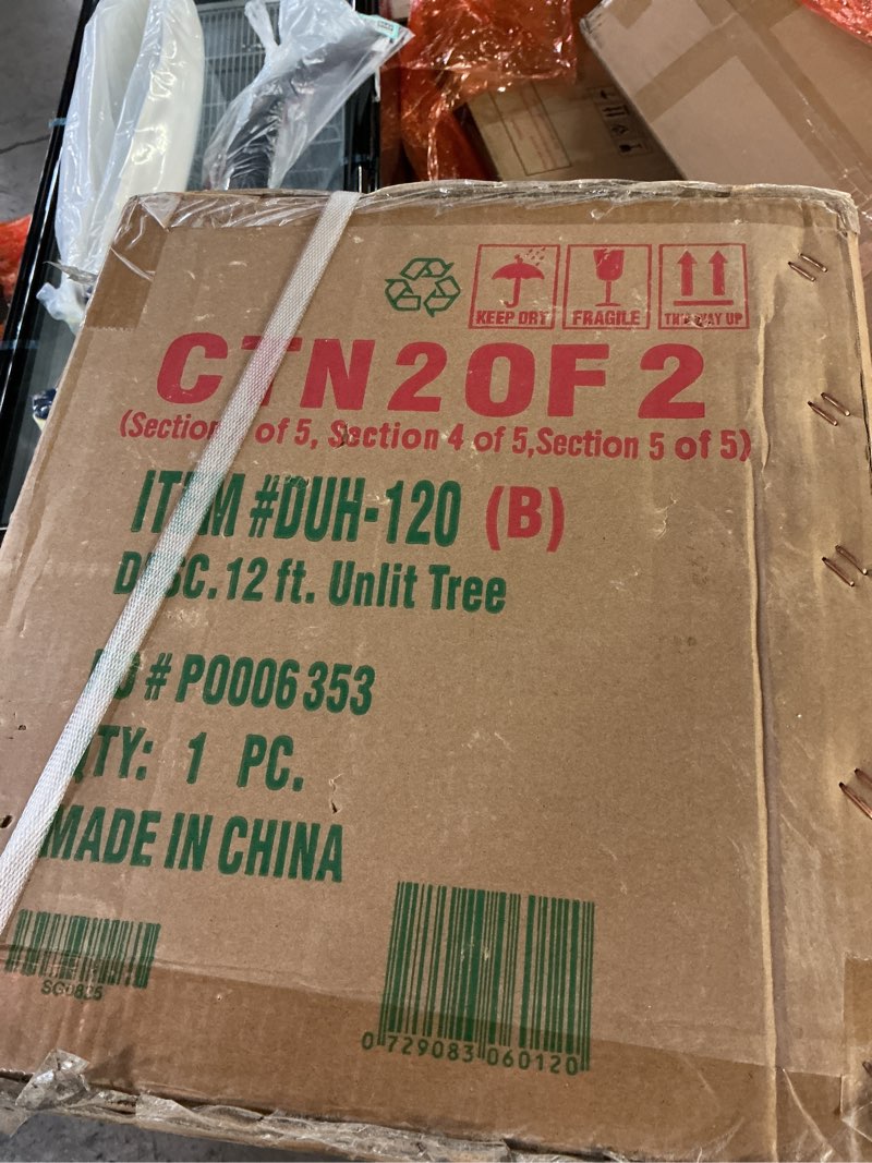 Condition photo showing New/Like New for Incomplete National Tree Company Artificial Full Christmas Tree  Green  Dunhill Fir  Includes Stand  12 Feet