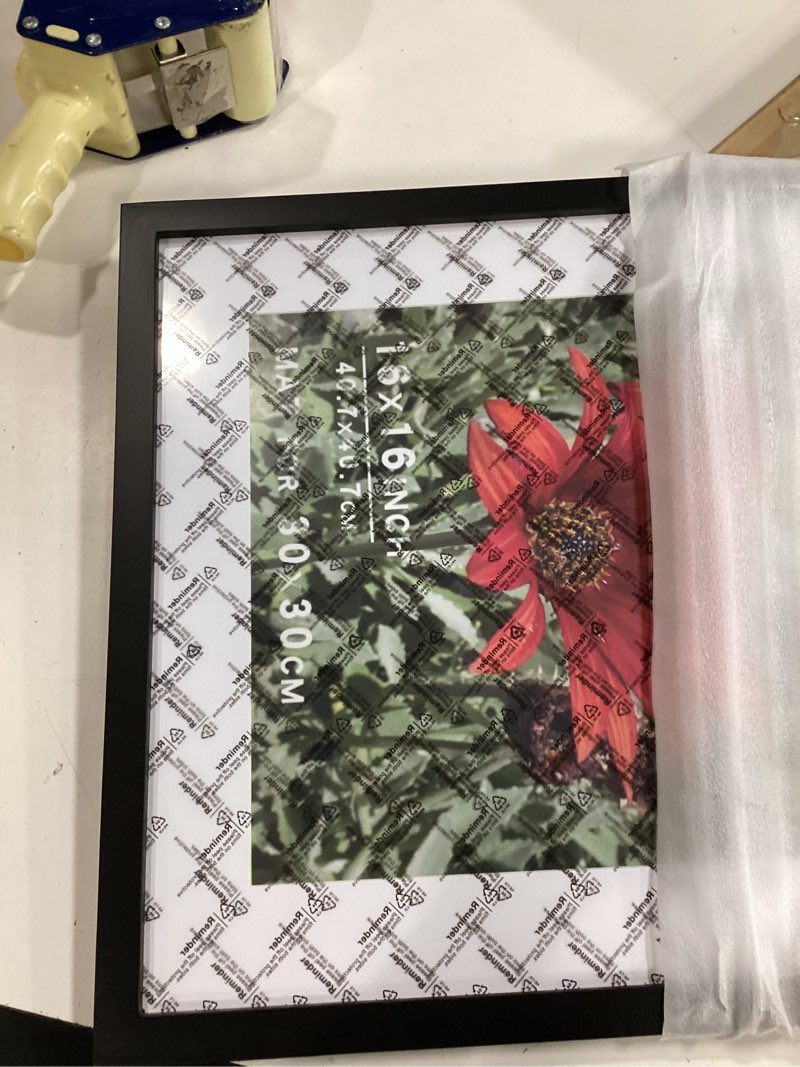 Condition photo showing New/Like New for 14x14 picture frame black solid wood for mat 10x10 wall mounting square poster photo frames 1 14x14 inch