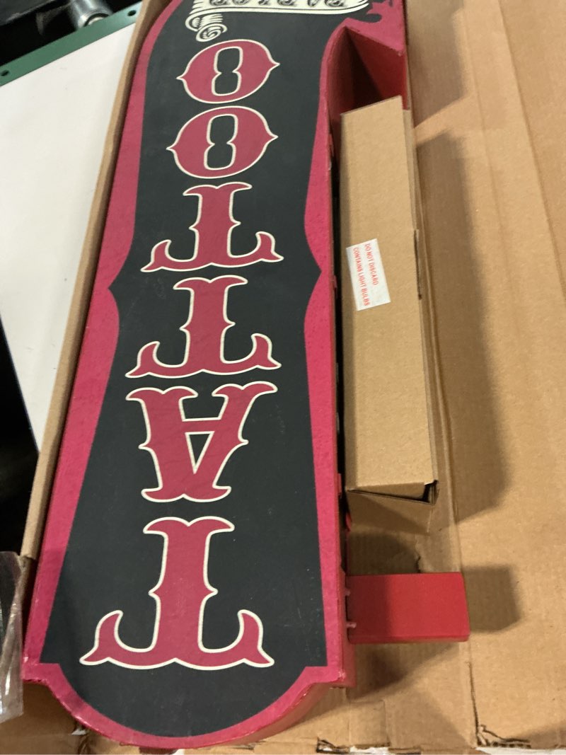 Condition photo showing Good Condition for record town vinyl lp s tapes vintage led sign