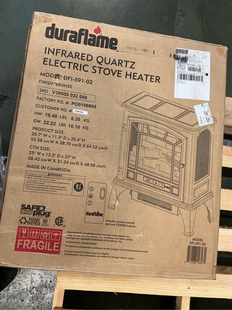 Condition photo showing New/Like New for duraflame Infrared Quartz Electric Stove Heater - DFI-591-02 - Bronze