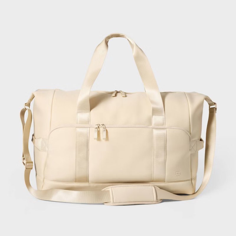 Faux Neoprene Weekender Bag - All In Motion - Cream