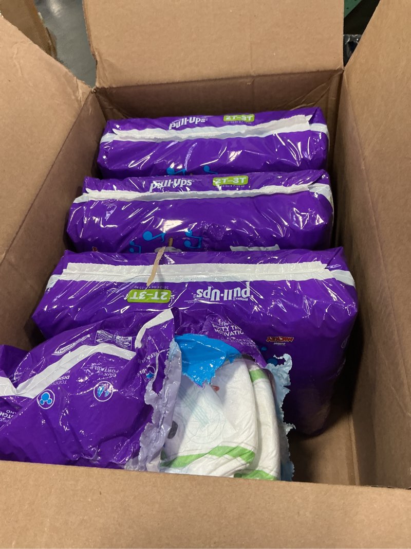 Condition photo showing As Is for Pull-Ups Boys' Potty Training Pants, Size 2T-3T Training Underwear (16-34 lbs), 124 Count (4 Packs of 31), Packaging May Vary 2T-3T 124