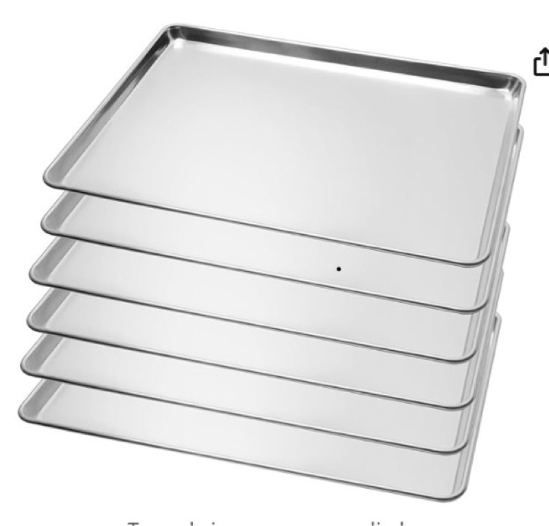 bieama 6 pack full size baking sheet pan aluminum commercial pan for oven freezer bakery hotel resta