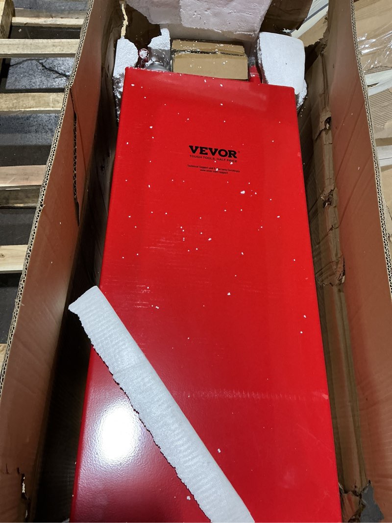 Condition photo showing Good Condition for VEVOR Fuel Caddy 35 Gallon, Gas Storage Tank on 4 Wheels, with Manual Transfer Pump, Gasoline Diesel Fuel Container for Cars, Lawn Mowers, ATVs, Boats & More, Red Red 35 Gallon