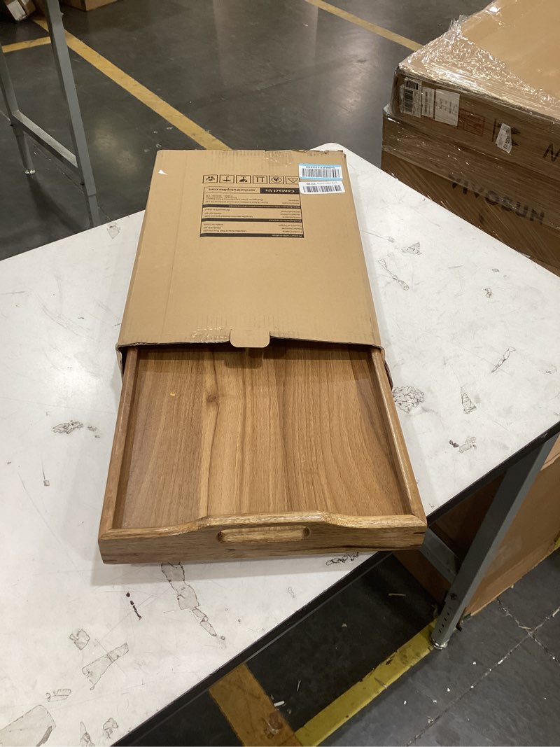 Condition photo showing Good Condition for utoplike acacia bed tray table for eating, large breakfast tray with folding legs, wood serving trays for laptop working