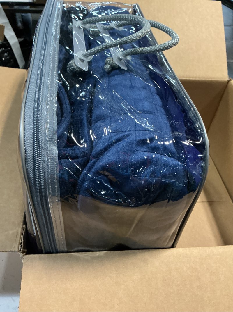 Condition photo showing New/Like New for gravity weighted blankets for adults, 15lbs grey (48" x 72", twin/single) - heavy comfort cotton blanket with glass beads - utra-soft premium breathable microfiber duvet cover - machine washable grey single: 15lb