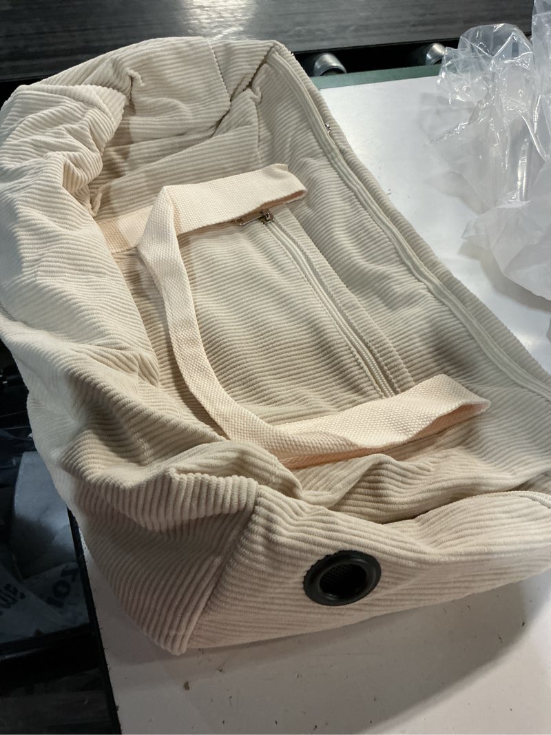 Condition photo showing Good Condition for btoop duffle bag for gym sports women girls workout travel bag weekender with shoe compartment and wet pocket large a-corduroy-beige