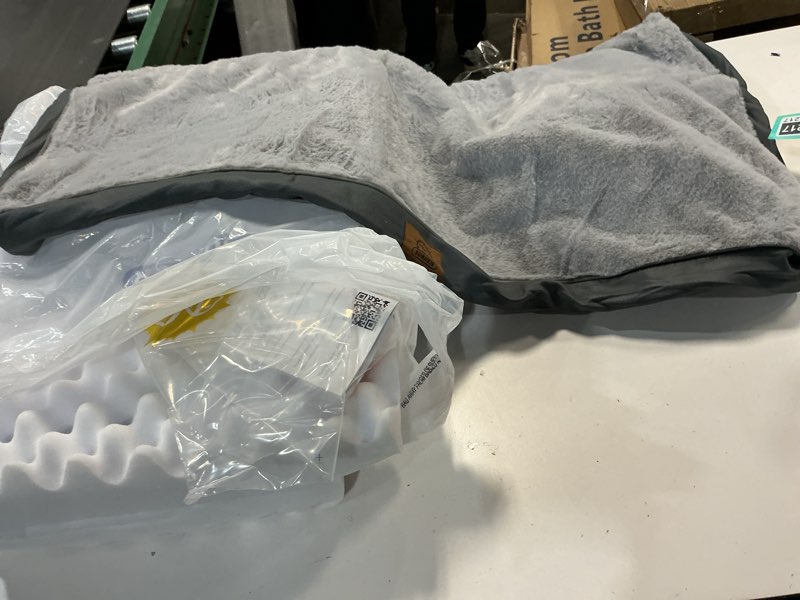 Condition photo showing Good Condition for Sunheir Orthopedic Dog Bed for Large Dogs - Big Waterproof Dog Crate Bed with Removable Washable Cover, Egg Crate Foam Support, Anti-Slip Bottom, Deluxe Plush Pet Bed Mat (Grey) Grey 35.0"L x 22.0"W x 3.0"Th