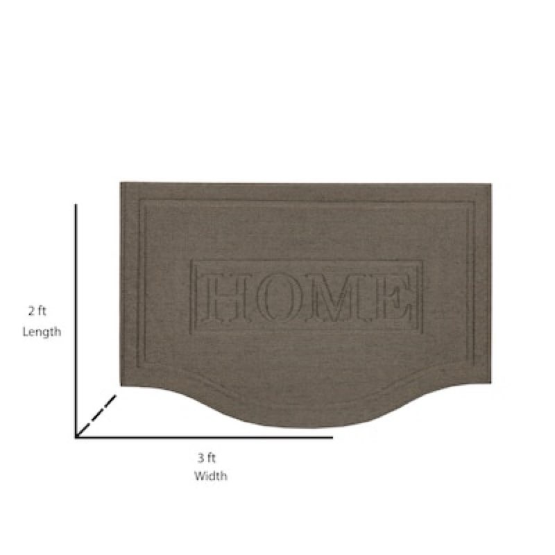  allen + roth 24-in x 36-in gray non-slip grip indoor or outdoor door mat