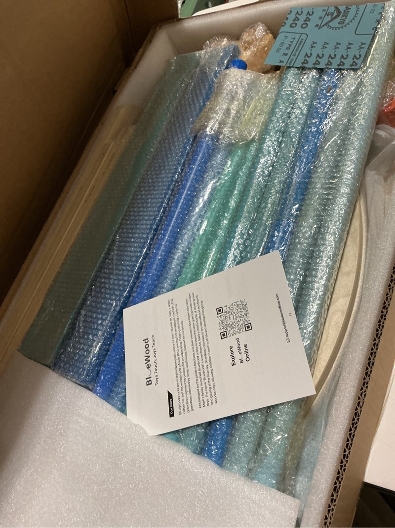 Condition photo showing Good Condition for BlueWood Pikler Triangle Set 7in1 Foldable Baby Climbing Toys Wooden Montessori Climbing Set with Arch&Ramp&Ladder Baby Climber Indoor Jungle Gyms for Toddlers Montessori Toys - Sky Blue