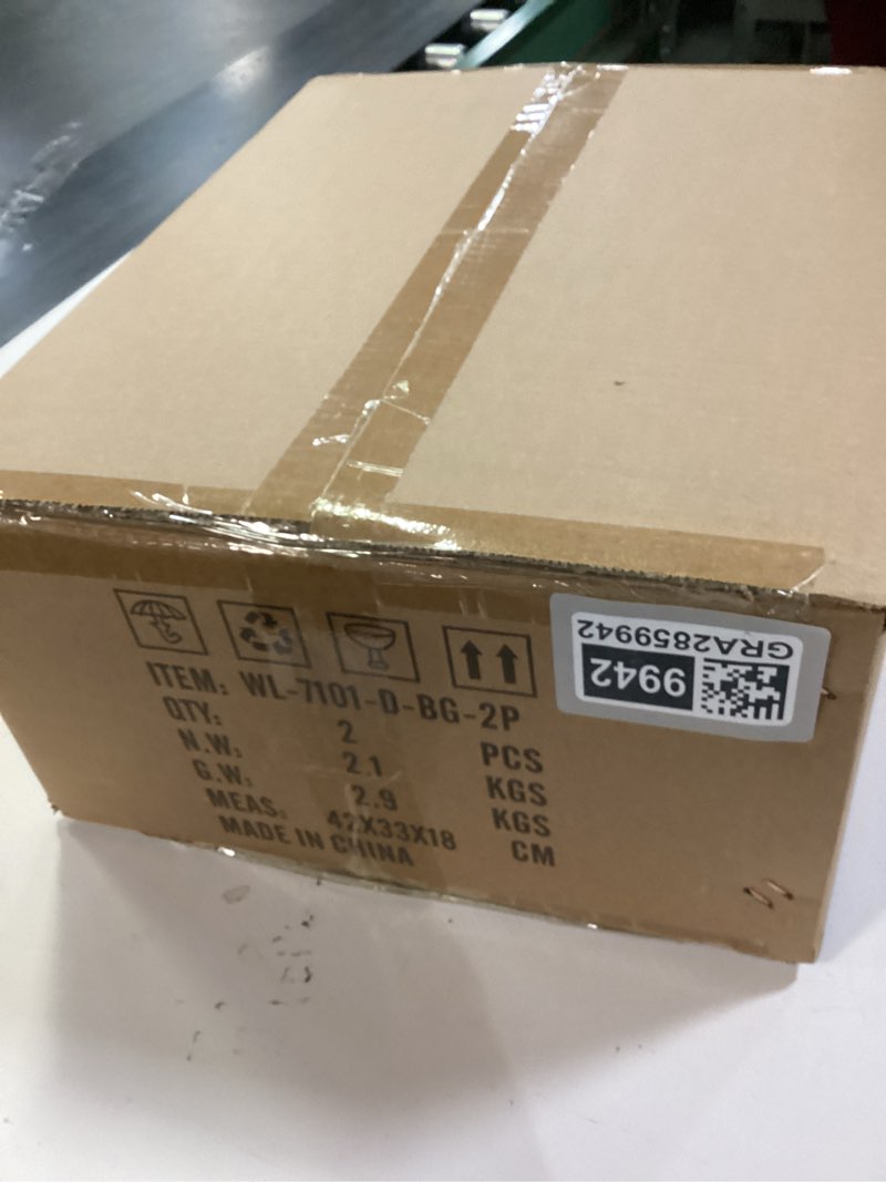 Condition photo showing New/Like New for Rechargeable Battery Wall Sconce 2 - Wireless, 3 Color Temperature, Dimmable, Remote, Touch Control for Living Room, Bedroom Black Gold with White Lampshade 2 Pack