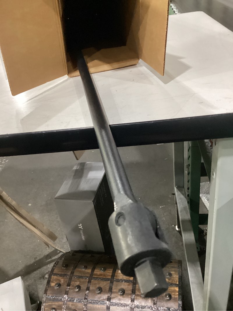 Condition photo showing As Is for 1/2" drive 32 inch breaker bar, heavy duty head, premium chromium-molybdenum steel, laser etched marking, for grip and break loose tight bolts, nuts 1/2" 32-inch