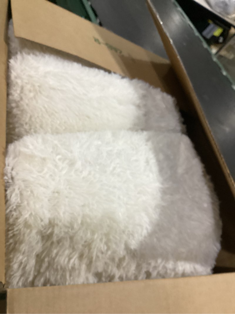 Condition photo showing Good Condition for ophanie rugs for living room, upgrade non-slip fluffy soft 5x8 area rug, shag large fuzzy plush carpets for bedroom ivory, shaggy kids boys girls dorm nursery home decor aesthetic 2- ivory rectangular 5' x 8' (rectangular)