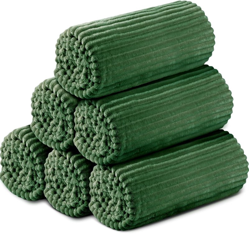 Buryeah 6 Pcs Flannel Throw Blanket Bulk 50 x 60 in Sleepover Blanket Outdoor Wedding Throw Lightwei