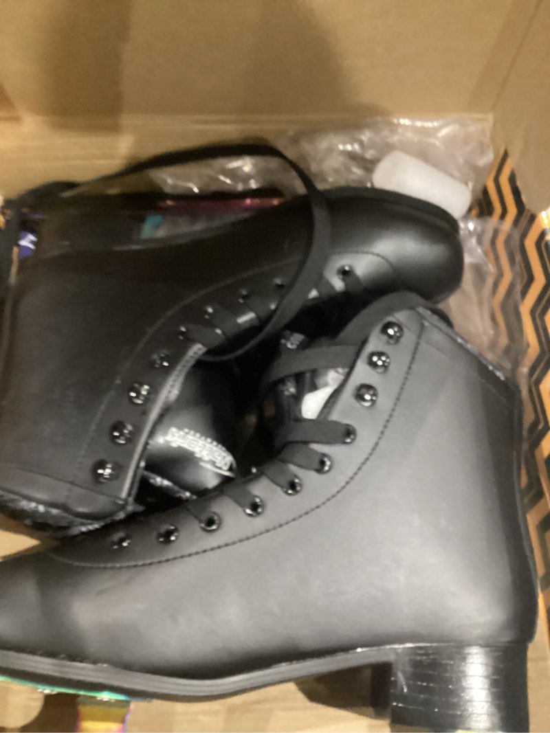 Condition photo showing Good Condition for nattork figure skates for boys and girls excellence stainless steel blades ice figure skating with enhanced support strength performance and ultimate comfort black(color plated blades) women's 9 / men's 8