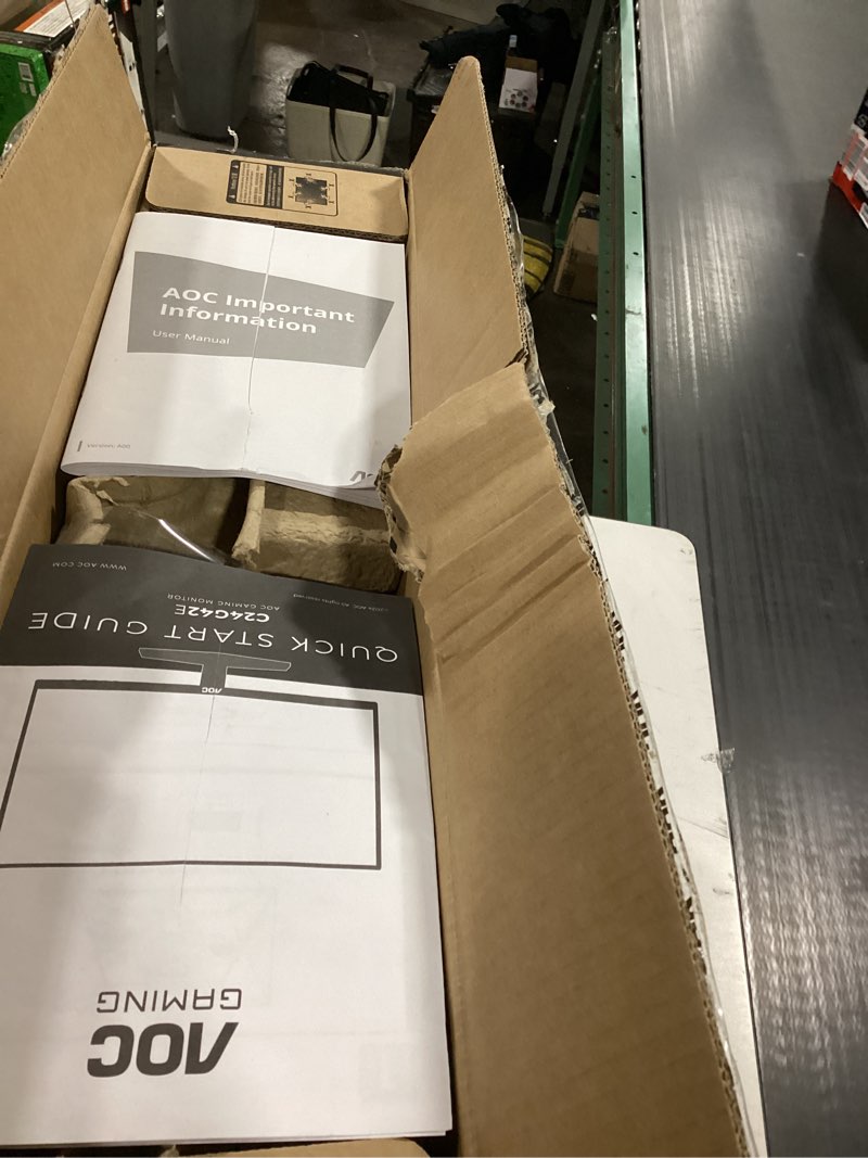 Condition photo showing Good Condition for AOC C24G42E 24" Curved 1500R Frameless Ultra-Fast Gaming Monitor, FHD 1080p, 180Hz 0.5ms MPRT, HDMI 2.0 x2, Display Port x1, HDR, Speakers 2W x2, 3-Year Zero-Bright-Dot 24 inch Curved FHD|180Hz|Gaming