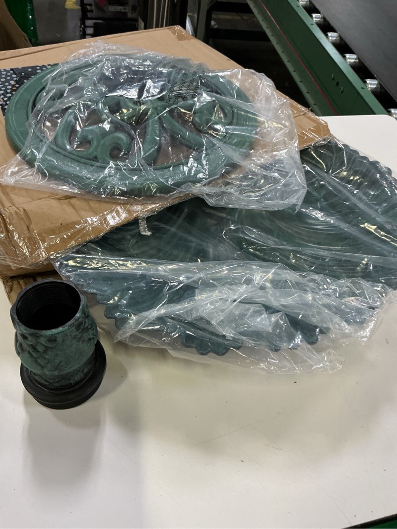 Condition photo showing Good Condition for 32inch antique bird bath outside garden weather resistant polyresin backyard expressions green