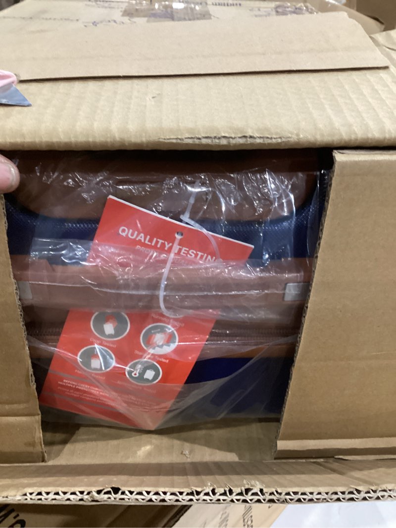 Condition photo showing New/Like New for Cosbarn Carry On Luggage 22x14x9 Airline Approved, 20 Inch Carry on Suitcases with Wheels, ABS Lightweight Carry-on Luggage, Travel Suitcase Set with Wheels and TSA Lock DarkBlue Carry On Luggage With Duffel Bag