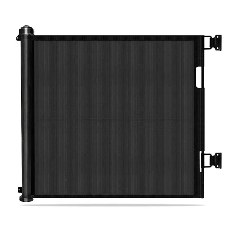 Wiscky Extra Wide Safety Gates - 55Tall, Extends to 75\" Wide, Easy to Roll and Latch for Dogs, Indoor/Outdoor (Black)