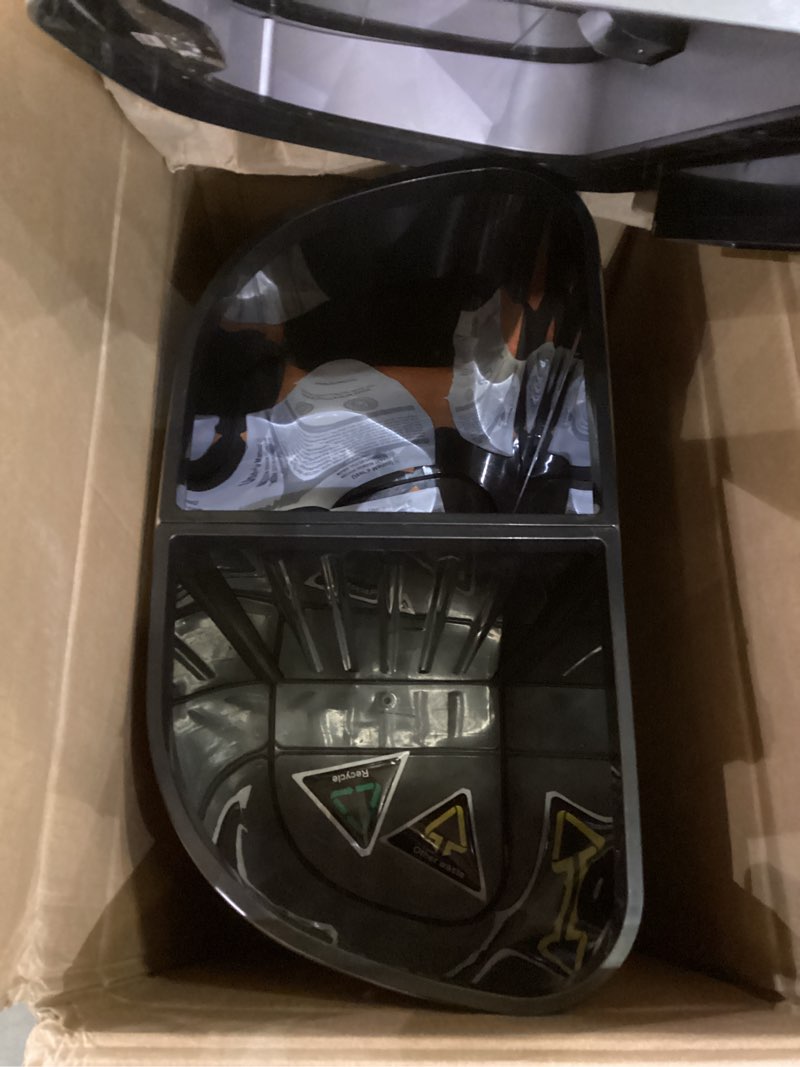 Condition photo showing As Is for Ninestars DZT-70-11R Automatic Touchless Motion Sensor Semi-Round Trash Can/Recycler, 18.5 Gal. 70 L., Stainless Steel 18 Gal Trash Can