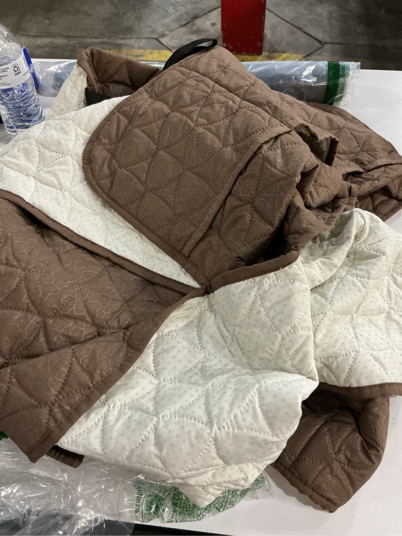 Condition photo showing As Is for ameritex waterproof nonslip recliner cover stay in place, dog chair cover furniture protector, ideal recliner slipcovers for pets and kids (camel, 23") 23" camel