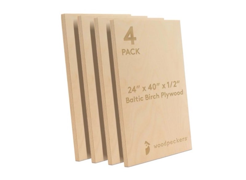 baltic birch plywood 24 x 40 x 1/2 inch - 12 mm craft wood, pack of 4 b/bb grade, stronger than bass