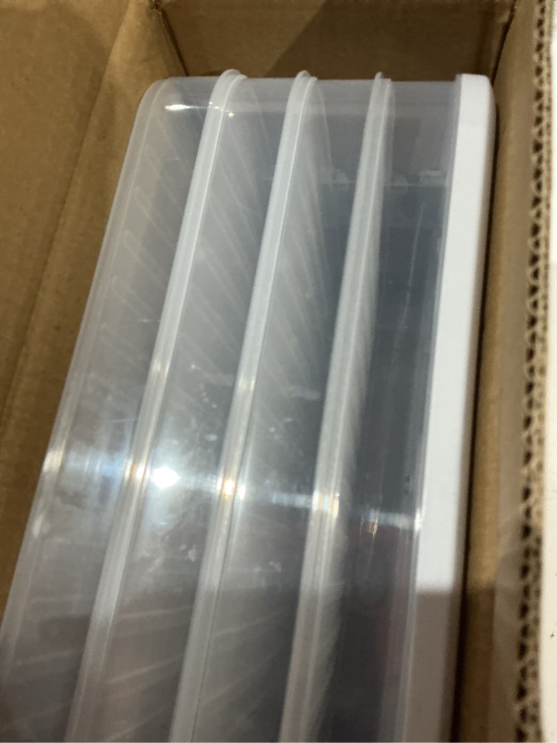 Condition photo showing Good Condition for 4 layer dumpling box cookie containers with lids stackable food storage container for fridge freezer snack organizer 12x9.1x5.9 inch