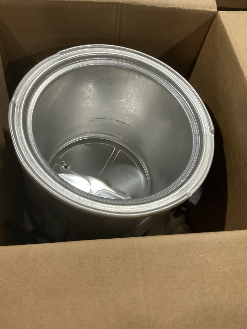Condition photo showing As Is for (incomplete )hamilton beach sear & cook stock pot slow cooker with stovetop safe crock, large 10 quart capacity, programmable, silver (33196)