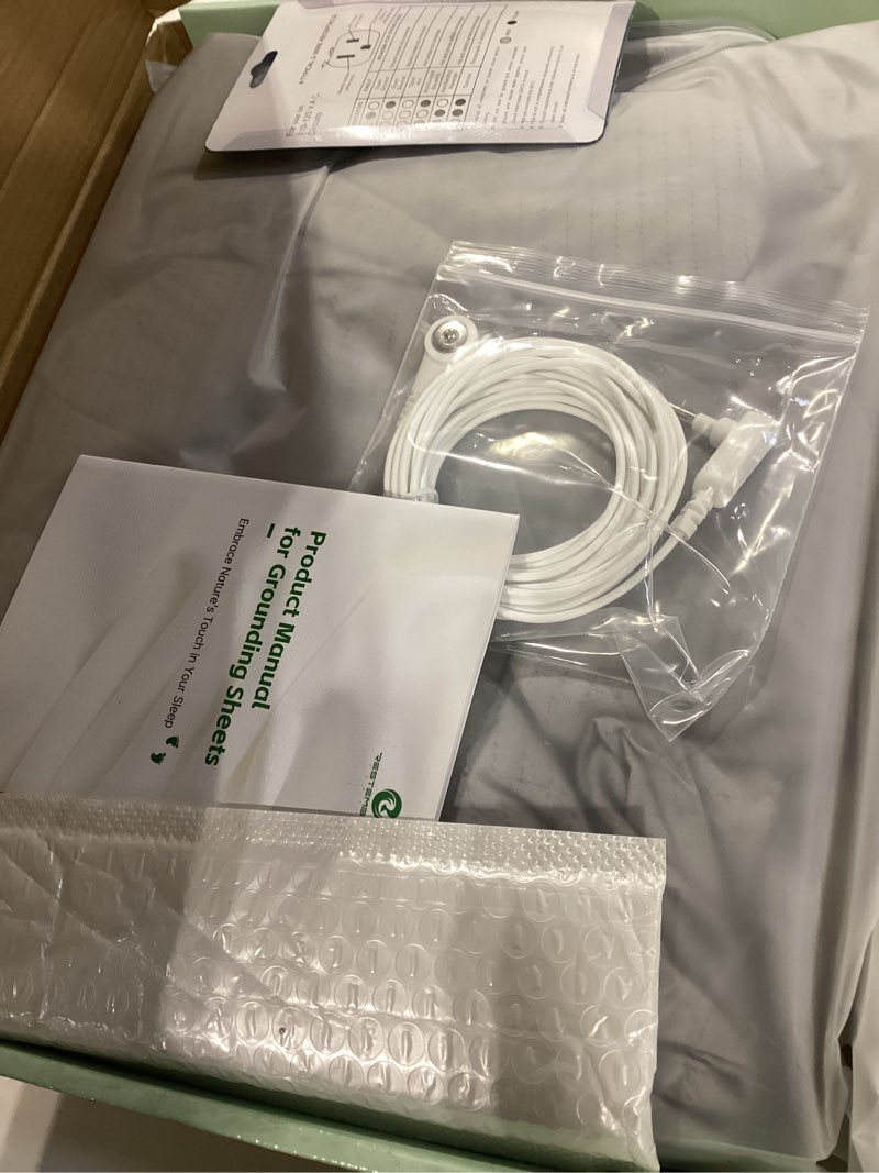 Condition photo showing Good Condition for grounding sheets king 25% silver fiber 75% organic cotton with outlet tester and test pen, grounded bed sheet kit earth connected bedding for bed (gray, king) gray king