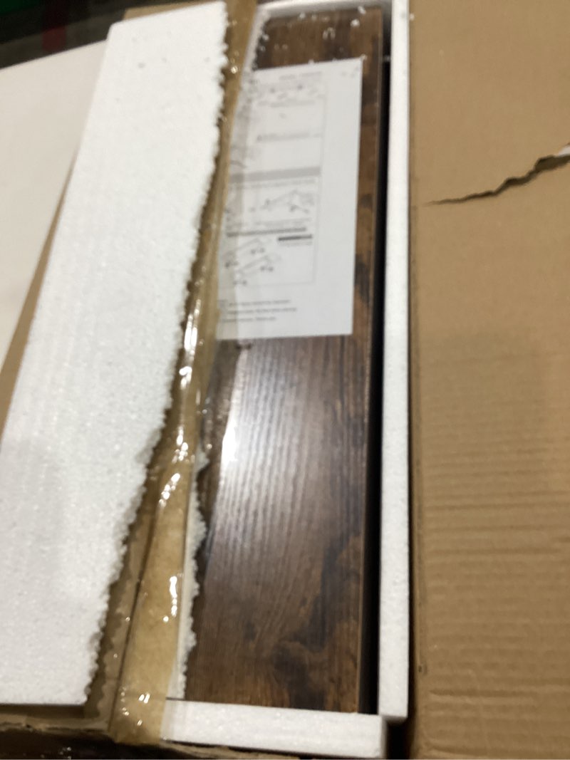 Condition photo showing Good Condition for qeeig floating shelves for wall 23.6" long - wall mounted shelf bathroom kitchen living room bedroom farmhouse home decor display bookshelf large 23.6 x 9.3 inch set of 2, rustic brown (008-60bn)
