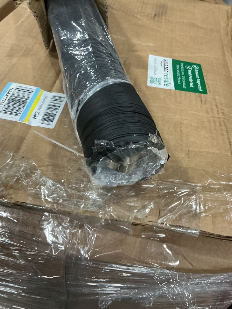 Condition photo showing Good Condition for zonon dryer vent hose 4 inch x 8 feet flexible aluminum foil ducting non insulated with stainless steel clamps and aluminum tape for pipe, hvac heating cooling ventilation and exhaust(black) black 4 inch x 8 feet