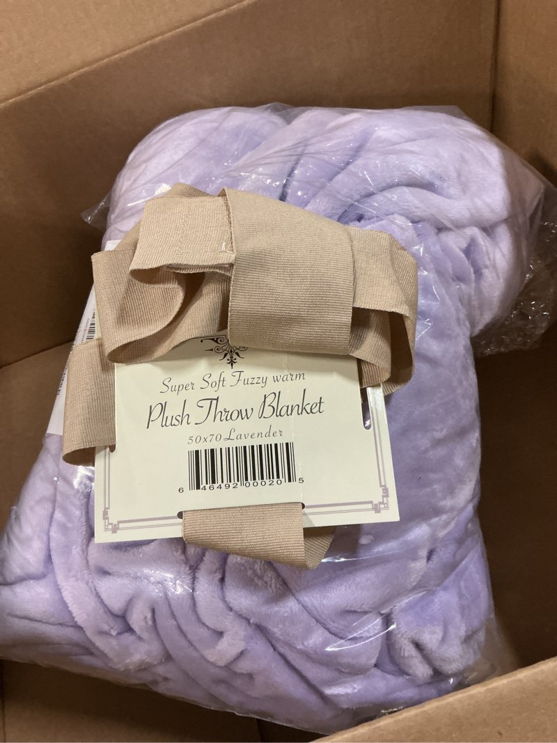 Condition photo showing Good Condition for continental bedding microfleece bed blanket | soft lightweight cozy bed blanket | warm plush fleece for all seasons | full size, 108" x 90", lavender twin xl lavender